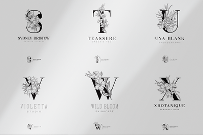 Sylvan Floral logos - fonts included