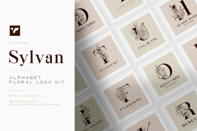 Sylvan Floral logos - fonts included