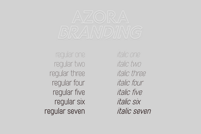 Azora typeface for branding and text