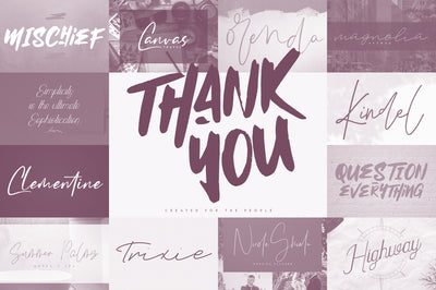Hand Drawn Font Collection - 14 font
