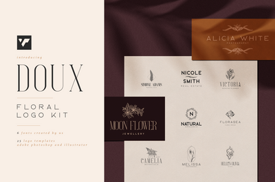 Doux Floral Logos - Fonts included