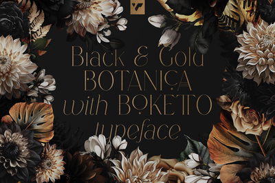Black & Gold with Boketto typeface