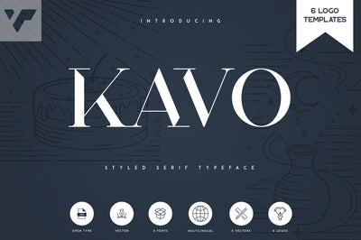 Kavo Styled Serif Typeface | 5 fonts