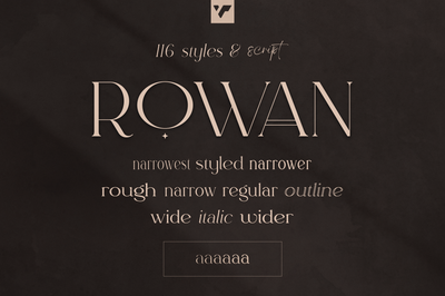 Rowan typeface - 116 styles & script