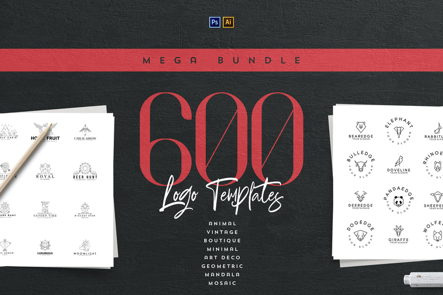 Mega Bundle - 600 Logo Templates