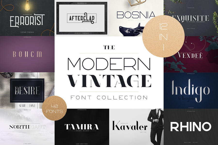 The Modern Vintage Font Collection