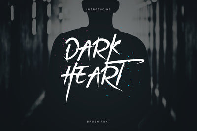 Dark Heart Brush font + Extras