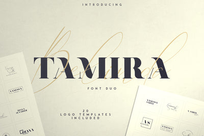 Belinda Tamira - Font duo + 20 Logos
