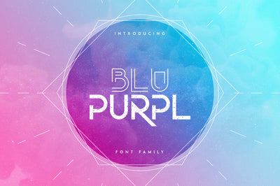 Blu Purpl font family + Extra