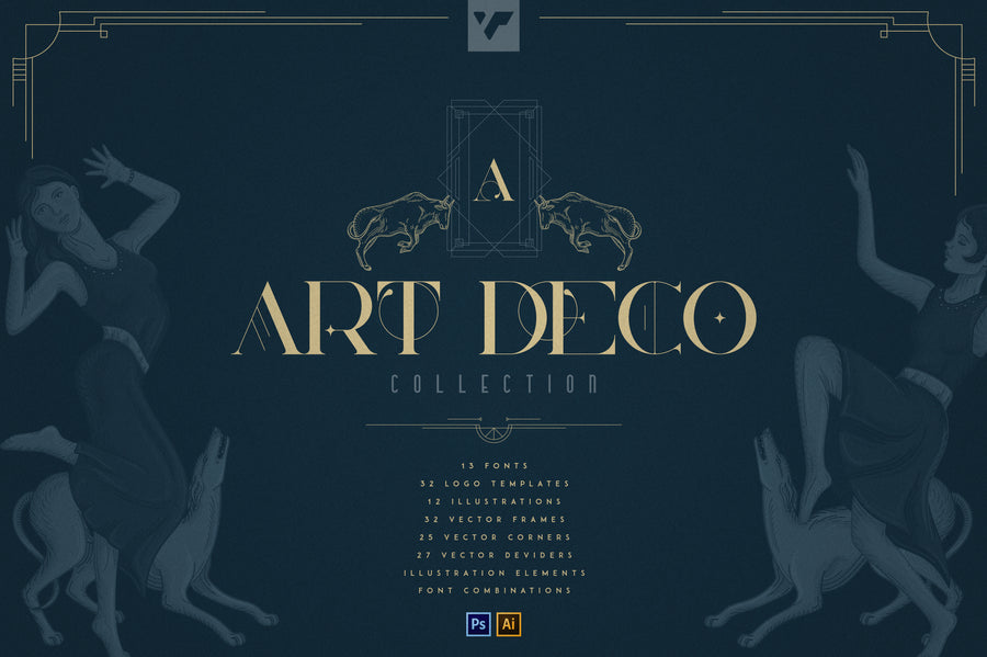 Art Deco Collection - Fonts, Vectors