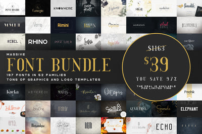 Massive Font Bundle - 197 fonts