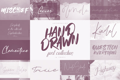 Hand Drawn Font Collection - 14 font