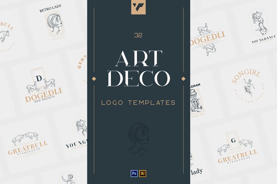 32 Art Deco Logo Templates