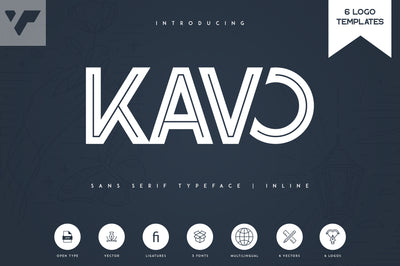 Kavo Inline + 6 Logo Templates