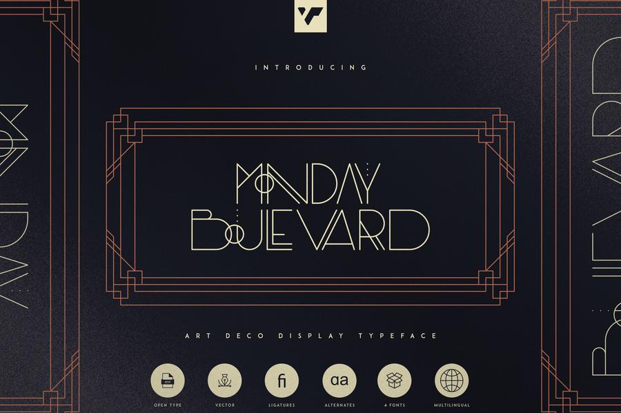 Monday Boulevard - Art Deco Typeface