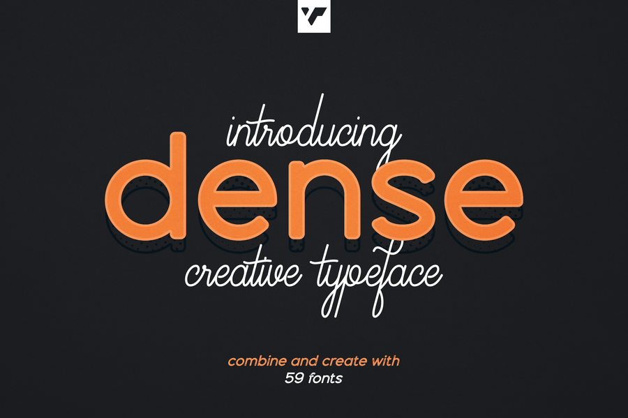 Dense creative typeface - 59 fonts