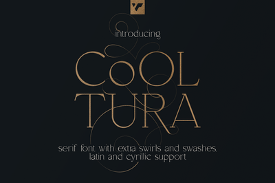 Cooltura serif font + swashes