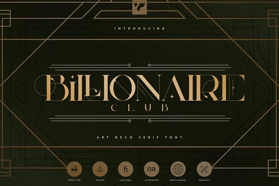 Billionaire Club - Art Deco Serif
