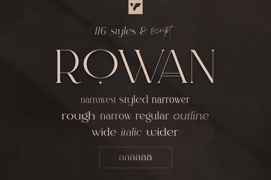 Rowan typeface - 116 styles & script