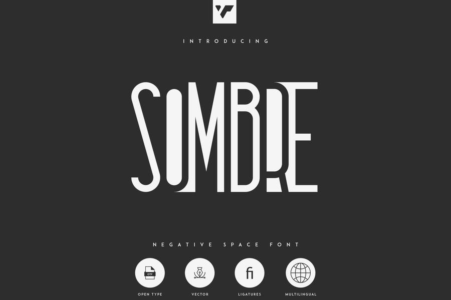 Sombre - Negative Space Font