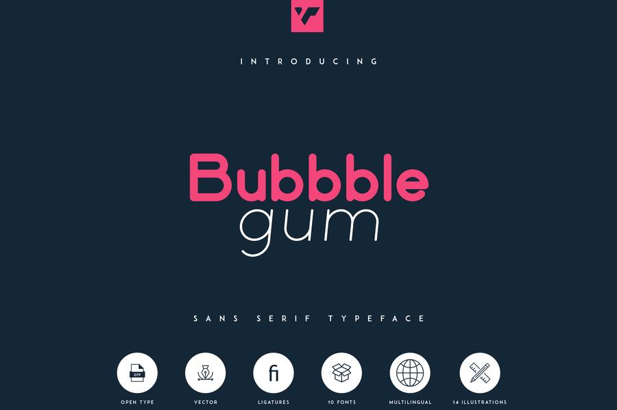 Bubbble Gum - sans serif typeface