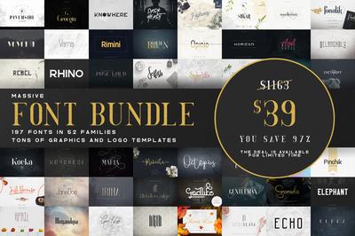 Massive Font Bundle - 197 fonts